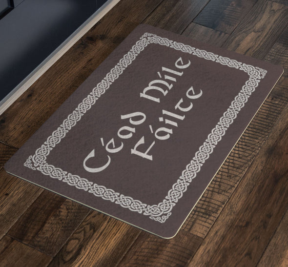 Céad Míle Fáilte Irish Gaelic Celtic Knot DoormatDoormat