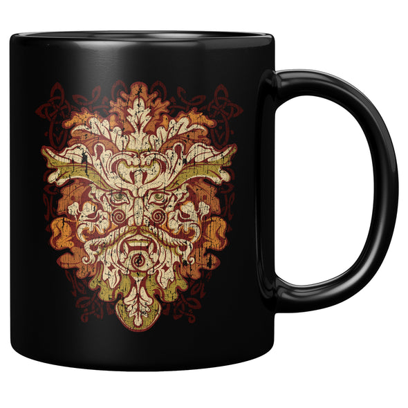 Celtic Green Man Irish Pagan Mythology Coffee Mug DistressedCeramic Mugs