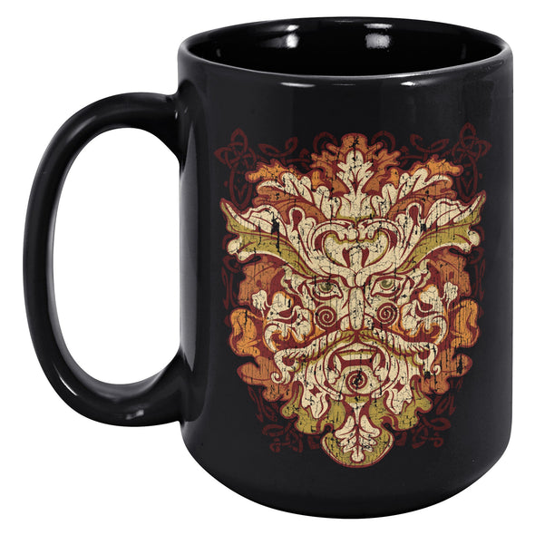 Celtic Green Man Irish Pagan Mythology Coffee Mug DistressedCeramic Mugs