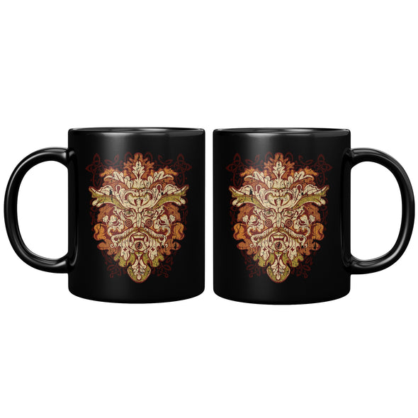 Celtic Green Man Irish Pagan Mythology Coffee Mug DistressedCeramic Mugs