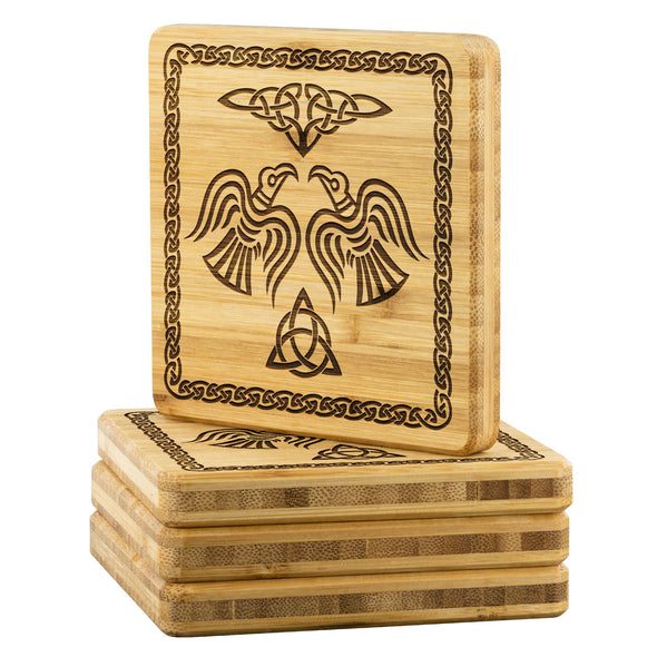 Celtic Knot Ravens Wood Coasters x4Coasters