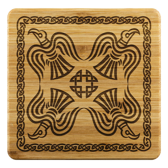 Celtic Ravens Shield Knot Wood Coasters x4CoastersBamboo Coaster - 4pc