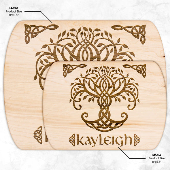 Celtic Tree of Life Personalized Wood Cutting Board Pagan IrishKitchenware