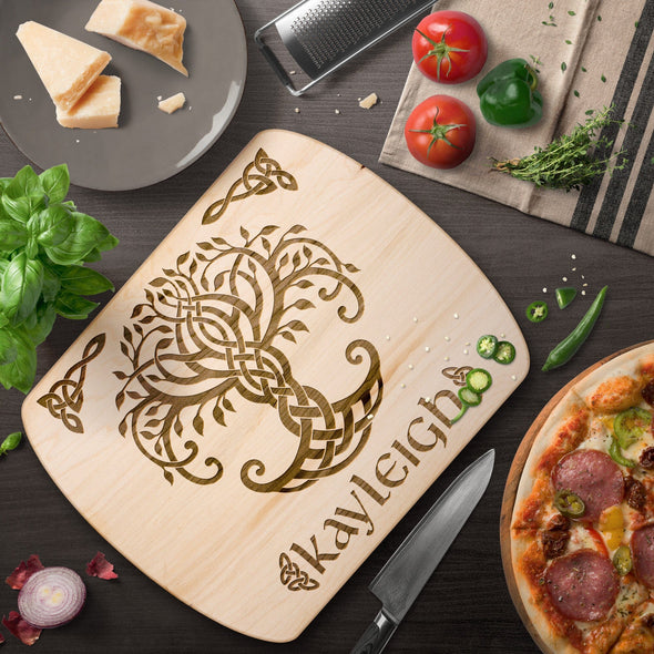 Celtic Tree of Life Personalized Wood Cutting Board Pagan IrishKitchenware