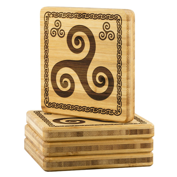 Celtic Triskele Wood Coasters x4Coasters