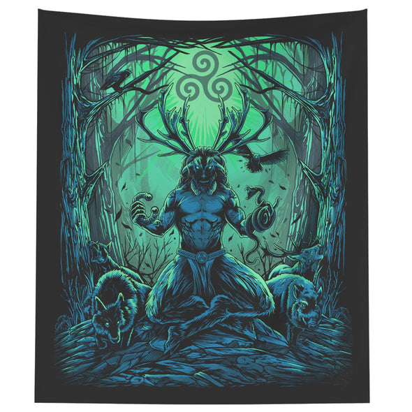 Cernunnos Celtic Irish Mythology Wall Tapestry Art Pagan Home DecorWall Art80" X 68"