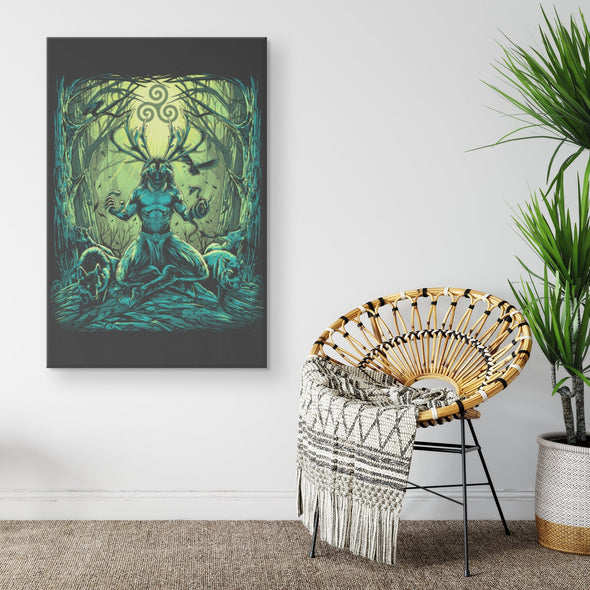 Cernunnos Celtic Mythology Canvas Wall Art Pagan Irish Home DecorWall Art