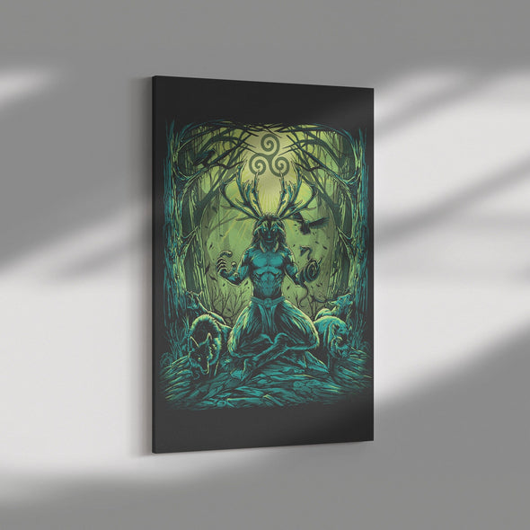 Cernunnos Celtic Mythology Canvas Wall Art Pagan Irish Home DecorWall Art