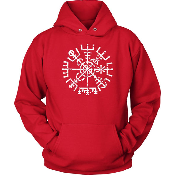 Cracked Norse Vegvisir Viking Compass HoodieT-shirtUnisex HoodieRedS