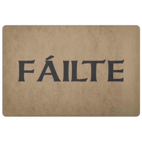 Failte Gaelic Welcome Doormat BlackDoormatLight Brown