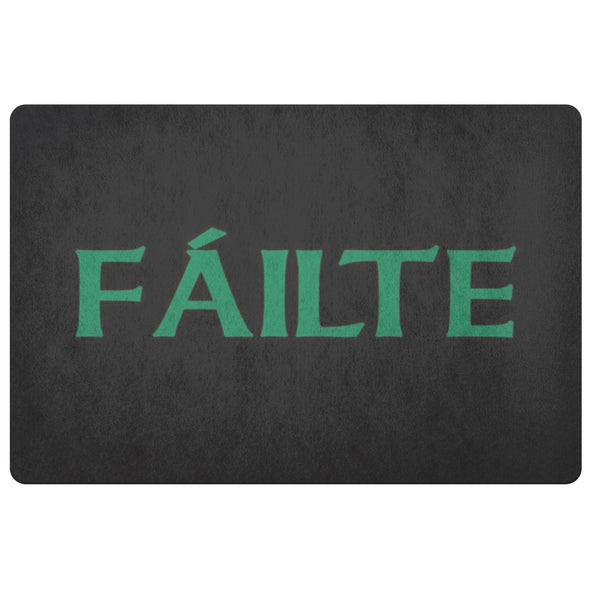 Failte Gaelic Welcome Doormat GreenDoormatBlack