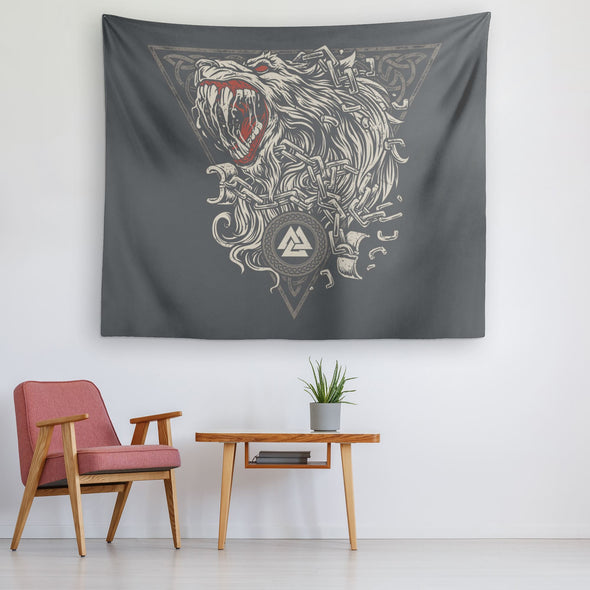 Fenrir Norse Mythology Wall TapestryTapestries