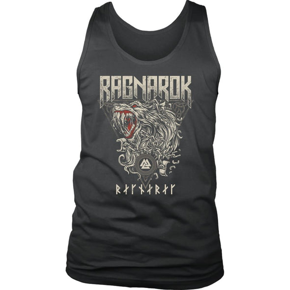 Fenrir Norse Ragnarok Runes Mens Tank TopT-shirtDistrict Mens TankCharcoalS