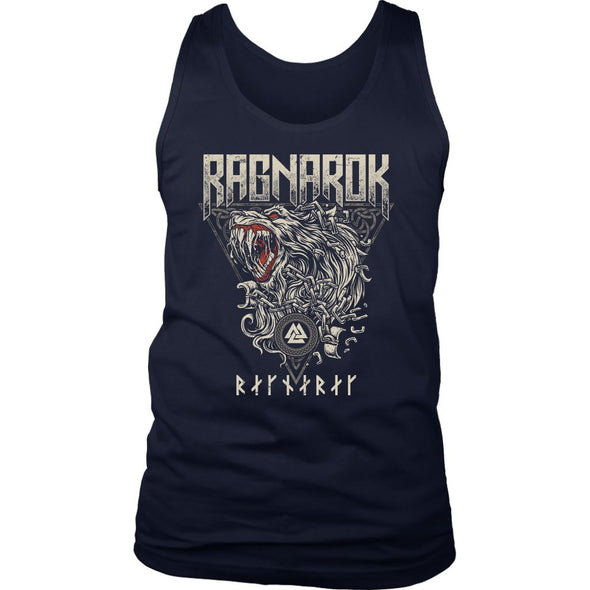 Fenrir Norse Ragnarok Runes Mens Tank TopT-shirtDistrict Mens TankNavyS