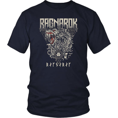 Fenrir Norse Ragnarok Runes T-ShirtT-shirtDistrict Unisex ShirtNavyS