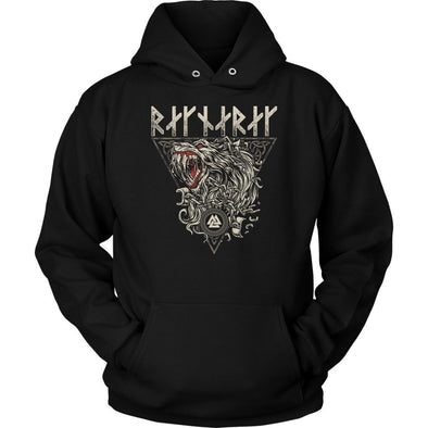 Fenrir Ragnarok Runes HoodieT-shirtUnisex HoodieBlackS