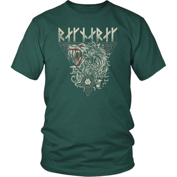 Fenrir Ragnarok Runes T-ShirtT-shirtDistrict Unisex ShirtDark GreenS