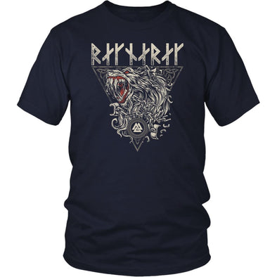 Fenrir Ragnarok Runes T-ShirtT-shirtDistrict Unisex ShirtNavyS