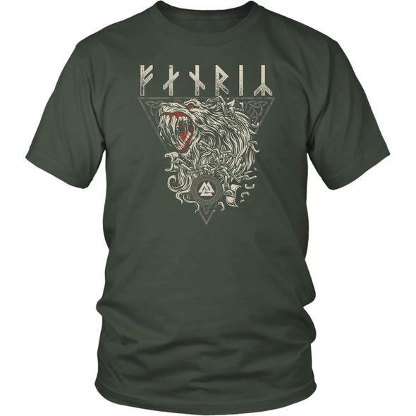 Fenrir Runes T-ShirtT-shirtDistrict Unisex ShirtOliveS