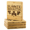 Gaelic Irish Slainte Mhaith Wood Coasters x4Coasters