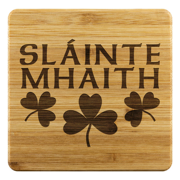 Gaelic Irish Slainte Mhaith Wood Coasters x4CoastersBamboo Coaster - 4pc
