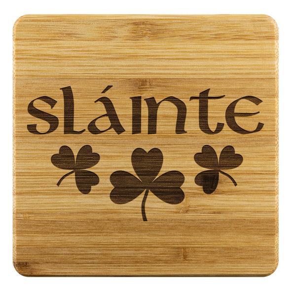 Gaelic Irish Slainte Wood Coasters x4CoastersBamboo Coaster - 4pc