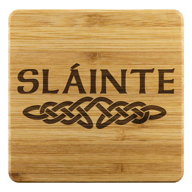 Gaelic Slainte Celtic Knot Wood Coasters x4CoastersBamboo Coaster - 4pc