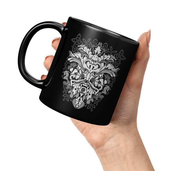 Green Man Celtic Irish Pagan Mythology Coffee MugCeramic Mugs11oz Black Mug