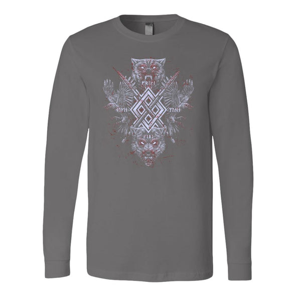 Gungnir Huginn Muninn Geri Freki Long Sleeve ShirtT-shirtCanvas Long Sleeve ShirtAsphaltS