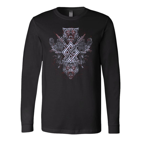 Gungnir Huginn Muninn Geri Freki Long Sleeve ShirtT-shirtCanvas Long Sleeve ShirtBlackS