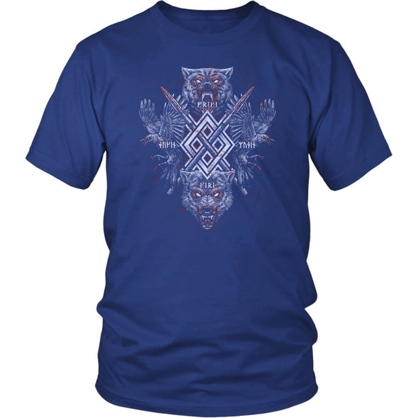 Gungnir Huginn Muninn Geri Freki T-ShirtT-shirtDistrict Unisex ShirtRoyal BlueS