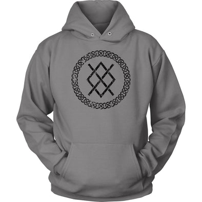 Gungnir Norse Black Viking Knotwork HoodieT-shirtUnisex HoodieGreyS