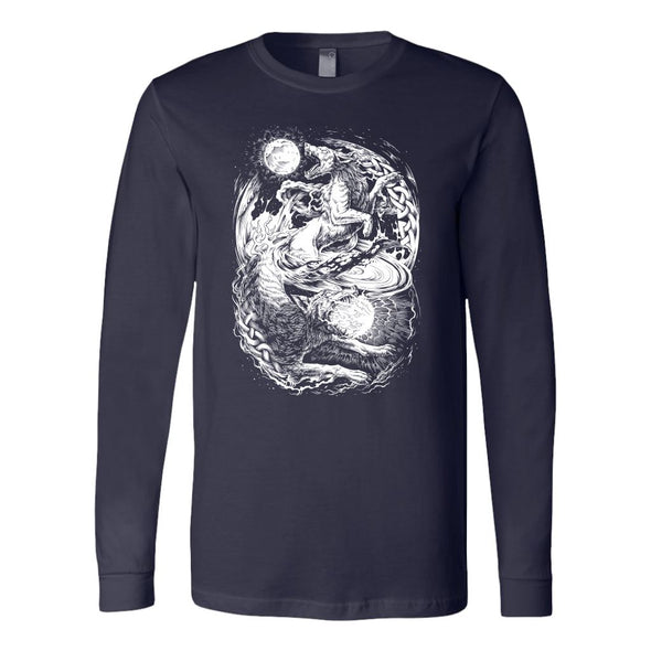 Hati & Sköll Norse Wolves Long Sleeve ShirtT-shirtCanvas Long Sleeve ShirtNavyS