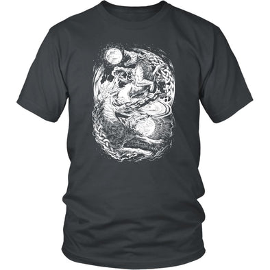 Hati & Sköll Norse Wolves ShirtT-shirtDistrict Unisex ShirtCharcoalS