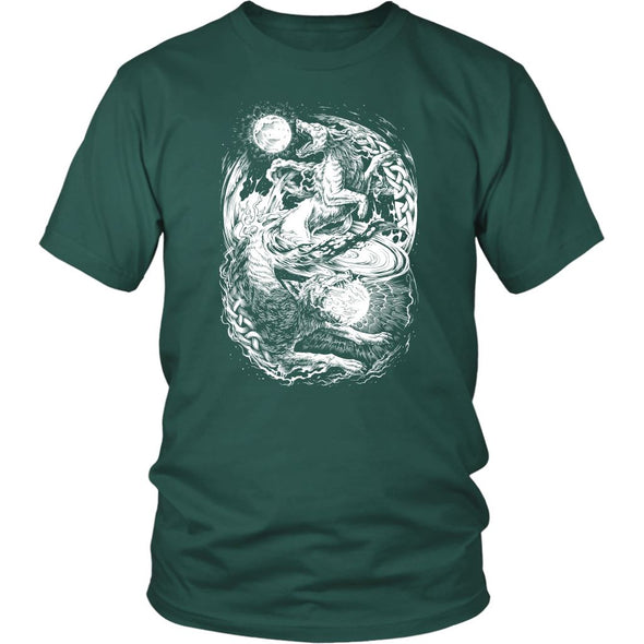 Hati & Sköll Norse Wolves ShirtT-shirtDistrict Unisex ShirtDark GreenS
