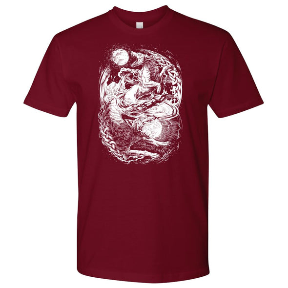 Hati & Sköll Norse Wolves T-ShirtT-shirtNext Level Mens ShirtCardinalS