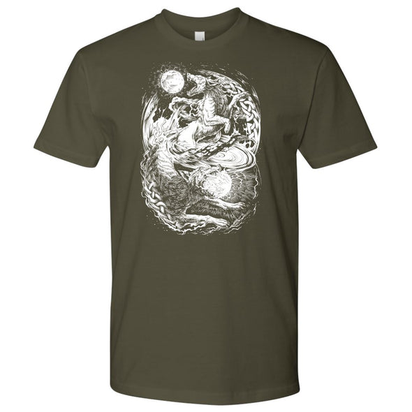 Hati & Sköll Norse Wolves T-ShirtT-shirtNext Level Mens ShirtMilitary GreenS