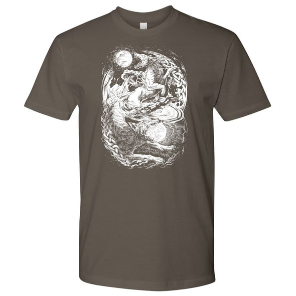 Hati & Sköll Norse Wolves T-ShirtT-shirtNext Level Mens ShirtWarm GreyS