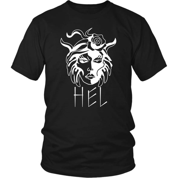 Hel Goddess of the Underworld Norse Mythology Cotton T-ShirtT-shirtDistrict Unisex ShirtBlackS