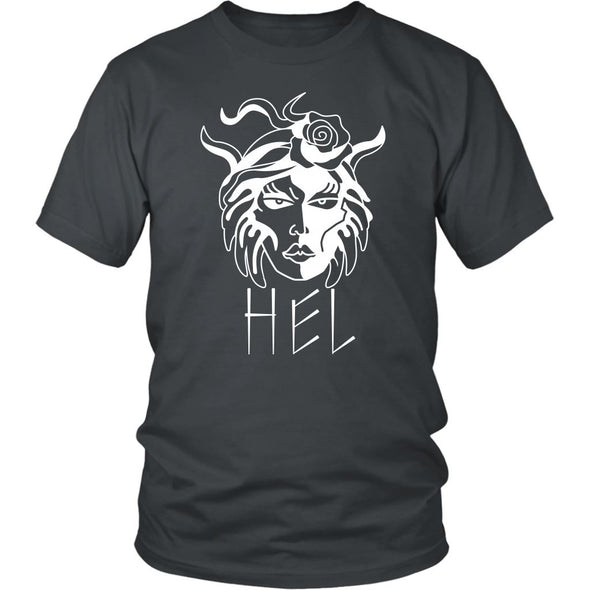 Hel Goddess of the Underworld Norse Mythology Cotton T-ShirtT-shirtDistrict Unisex ShirtCharcoalS