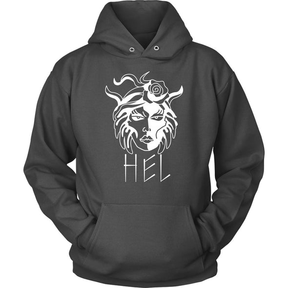 Hel Goddess of the Underworld Norse Mythology HoodieT-shirtUnisex HoodieCharcoalS