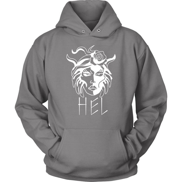 Hel Goddess of the Underworld Norse Mythology HoodieT-shirtUnisex HoodieGreyS