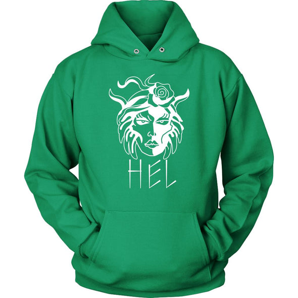 Hel Goddess of the Underworld Norse Mythology HoodieT-shirtUnisex HoodieKelly GreenS