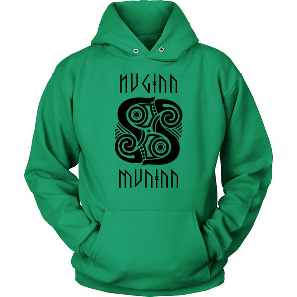 Huginn Muninn Black Raven HoodieT-shirtUnisex HoodieKelly GreenS