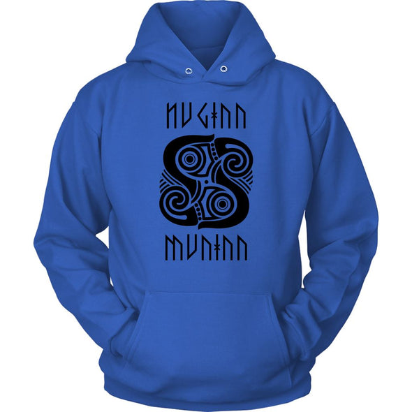 Huginn Muninn Black Raven HoodieT-shirtUnisex HoodieRoyal BlueS