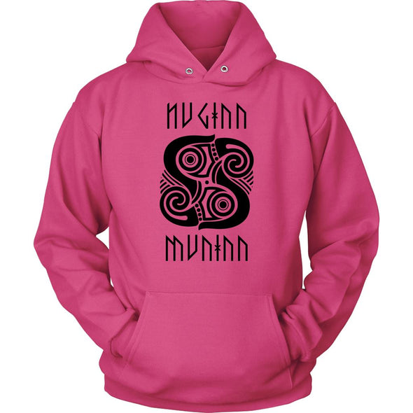 Huginn Muninn Black Raven HoodieT-shirtUnisex HoodieSangriaS