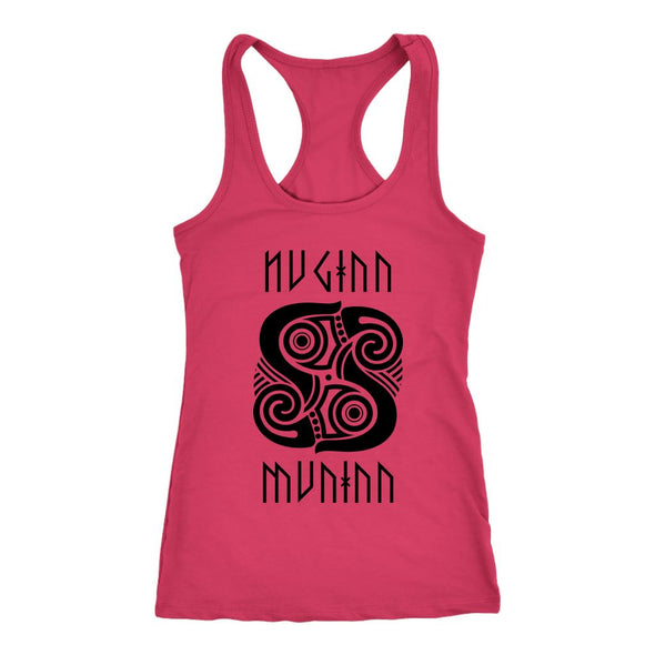 Huginn Muninn Black Raven Racerback TankT-shirtNext Level Racerback TankRaspberryXS