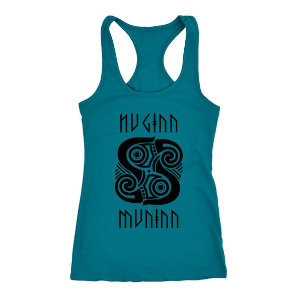 Huginn Muninn Black Raven Racerback TankT-shirtNext Level Racerback TankTurquoiseXS