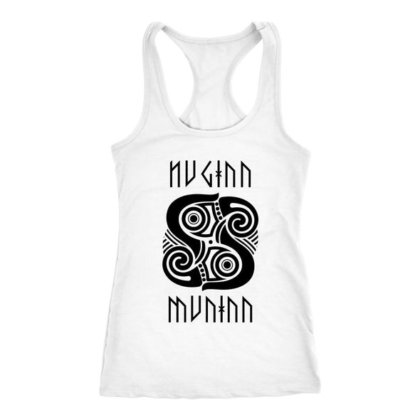 Huginn Muninn Black Raven Racerback TankT-shirtNext Level Racerback TankWhiteXS