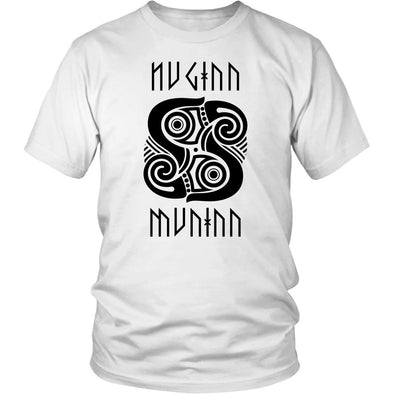 Huginn Muninn Black Raven ShirtT-shirtDistrict Unisex ShirtWhiteS